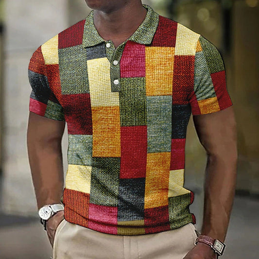 Modern Color Patterned Polo Shirt