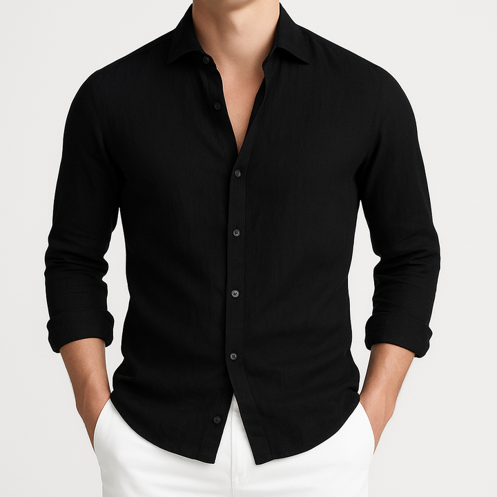 Cómoda Camisa de Manga Larga con Puños Enrollables