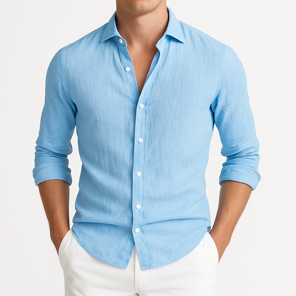 Cómoda Camisa de Manga Larga con Puños Enrollables
