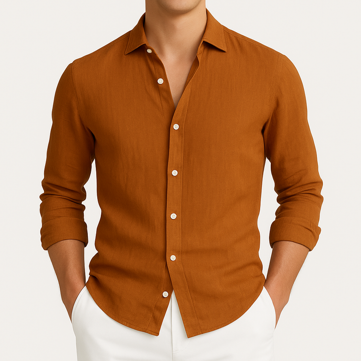 Cómoda Camisa de Manga Larga con Puños Enrollables
