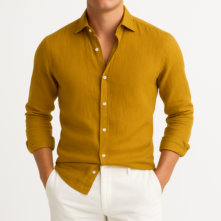 Cómoda Camisa de Manga Larga con Puños Enrollables