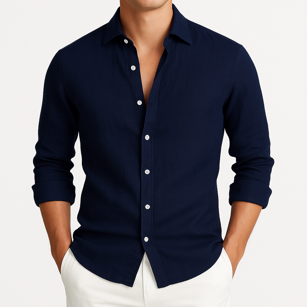 Cómoda Camisa de Manga Larga con Puños Enrollables