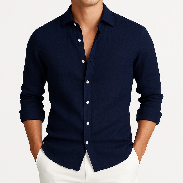 Cómoda Camisa de Manga Larga con Puños Enrollables