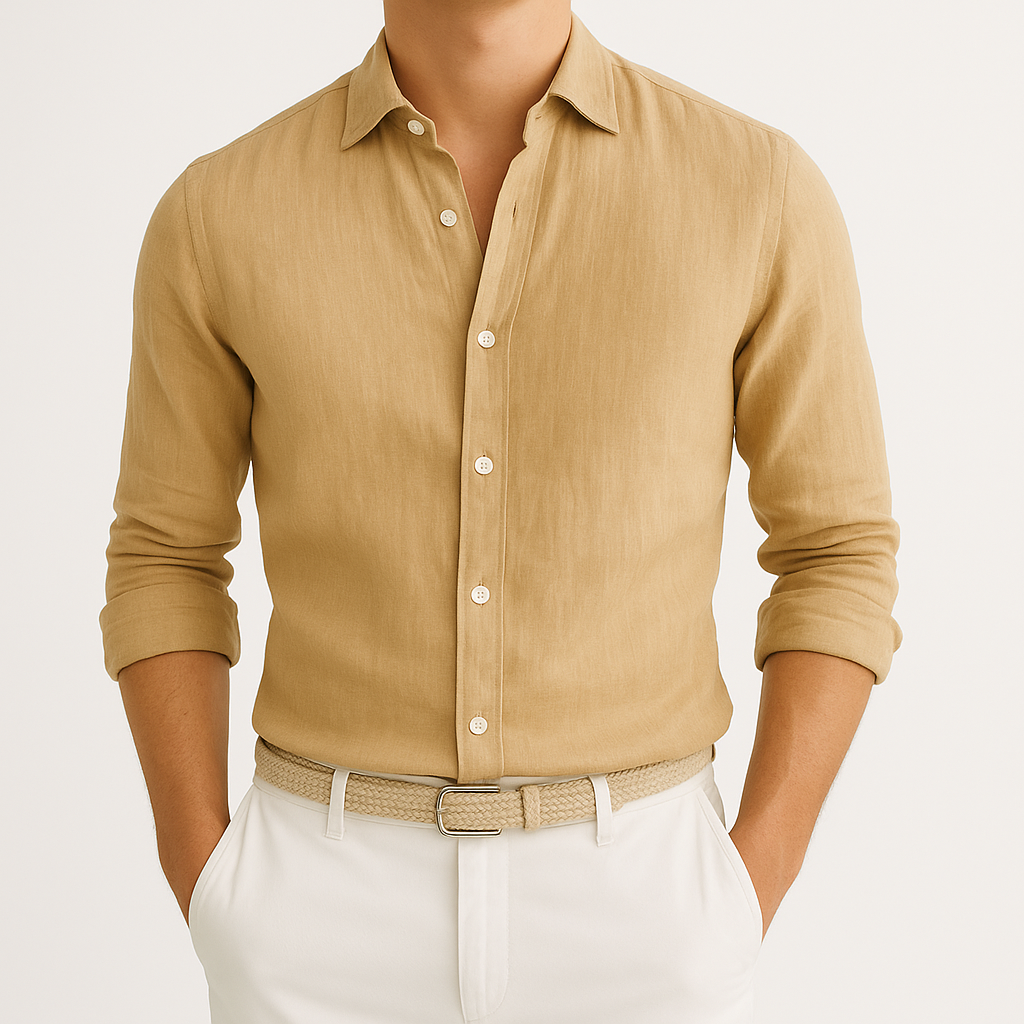 Cómoda Camisa de Manga Larga con Puños Enrollables