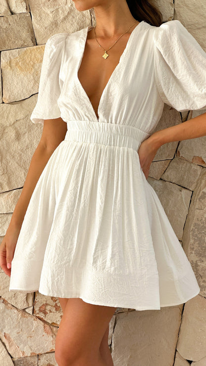 Women’s Spring Puff Sleeve Mini Dress