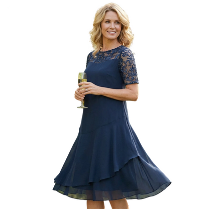 Noa | Layered Mesh A-Line Midi Dress