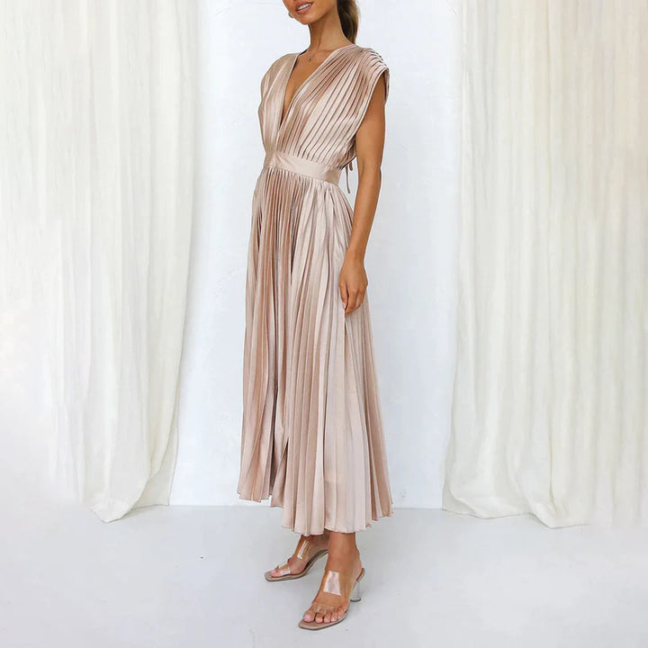 Vestido midi plisado atemporal