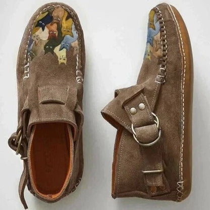 Women’s Artistic Cat Design Slip-On Shoes