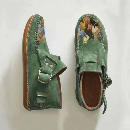 Women’s Artistic Cat Design Slip-On Shoes