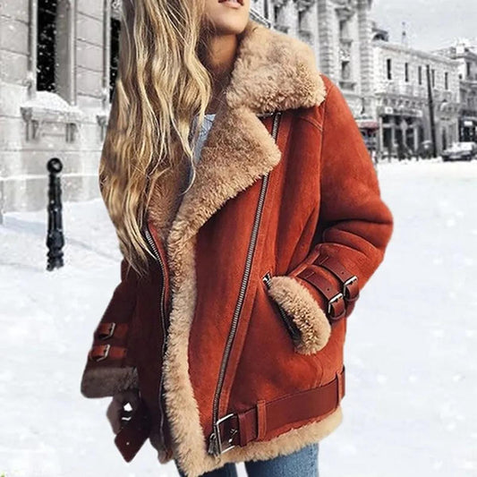 Women’s Faux Fur Lined Moto Jacket