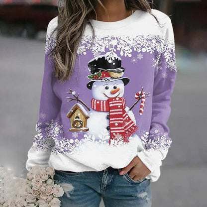 Women Winter Snowman Graphic Sweater