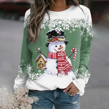 Women Winter Snowman Graphic Sweater