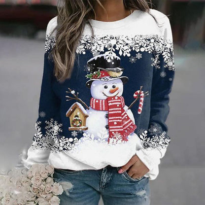 Women Winter Snowman Graphic Sweater