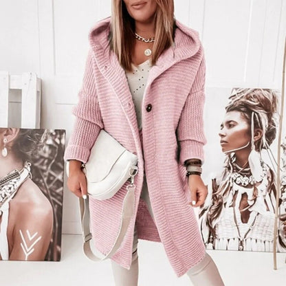 Women’s Hooded Long Sleeve Winter Cardigan