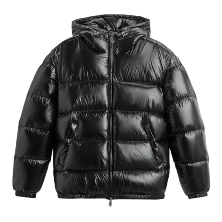 Men’s Shiny Hooded Quilted Jacket