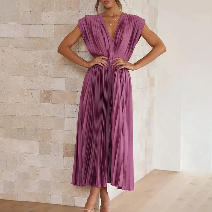 Vestido midi plisado atemporal