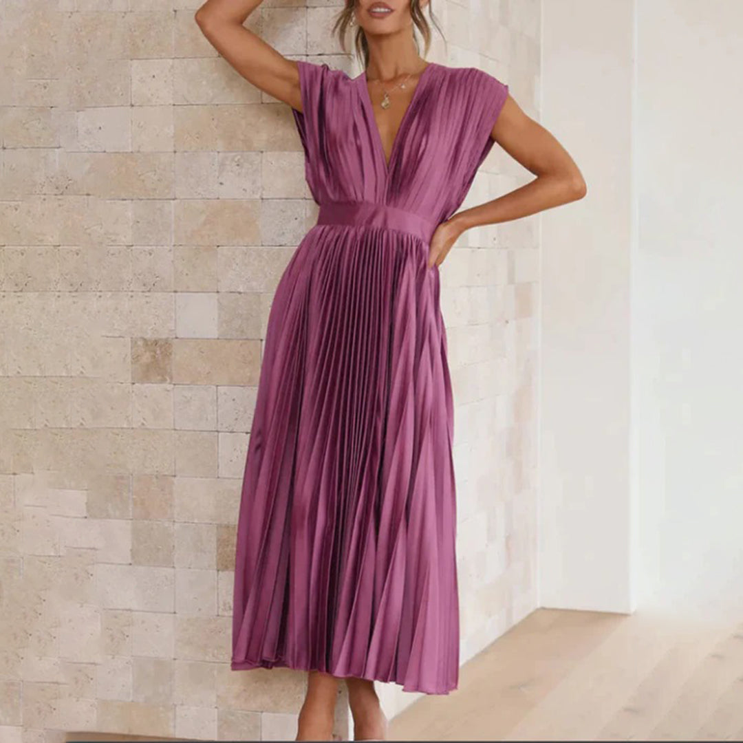 Vestido midi plisado atemporal