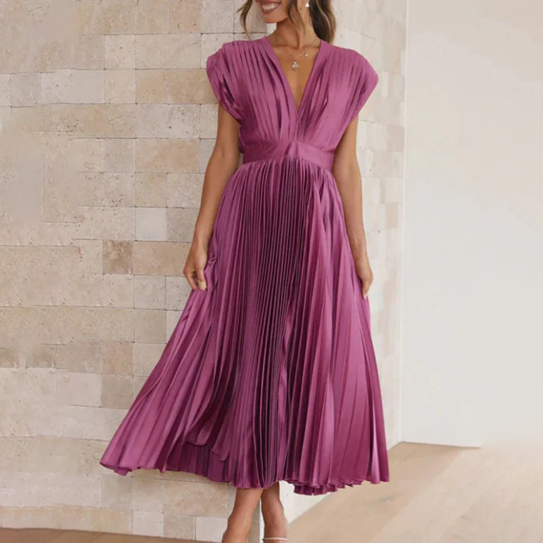 Vestido midi plisado atemporal
