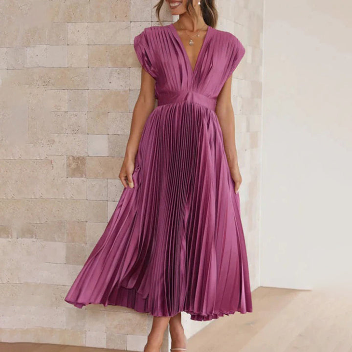 Vestido midi plisado atemporal
