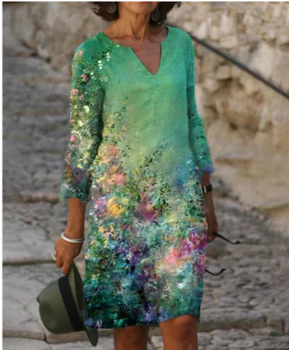 Women’s Floral V-Neck Midi Dress