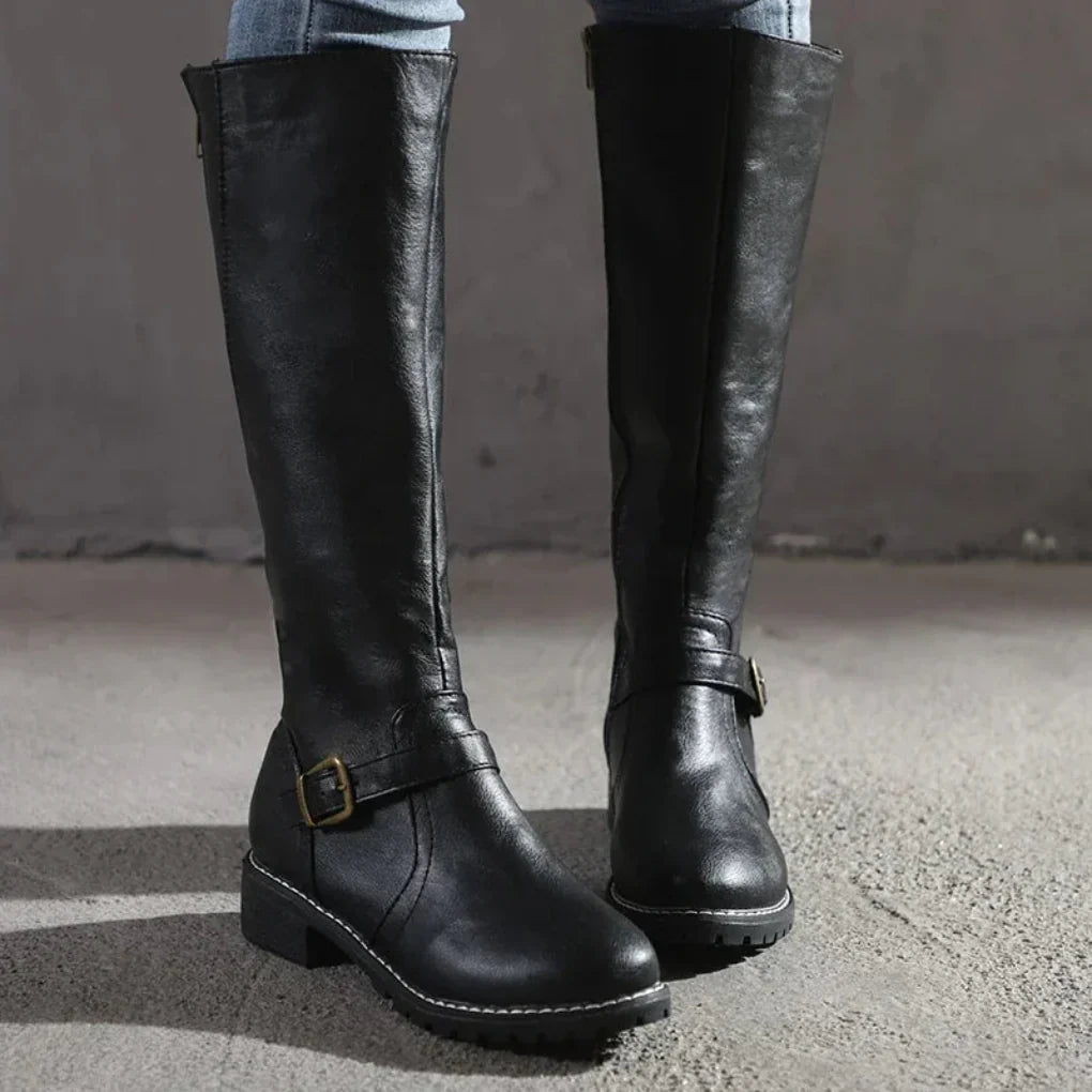 Women’s Stylish Buckled Knee Boots