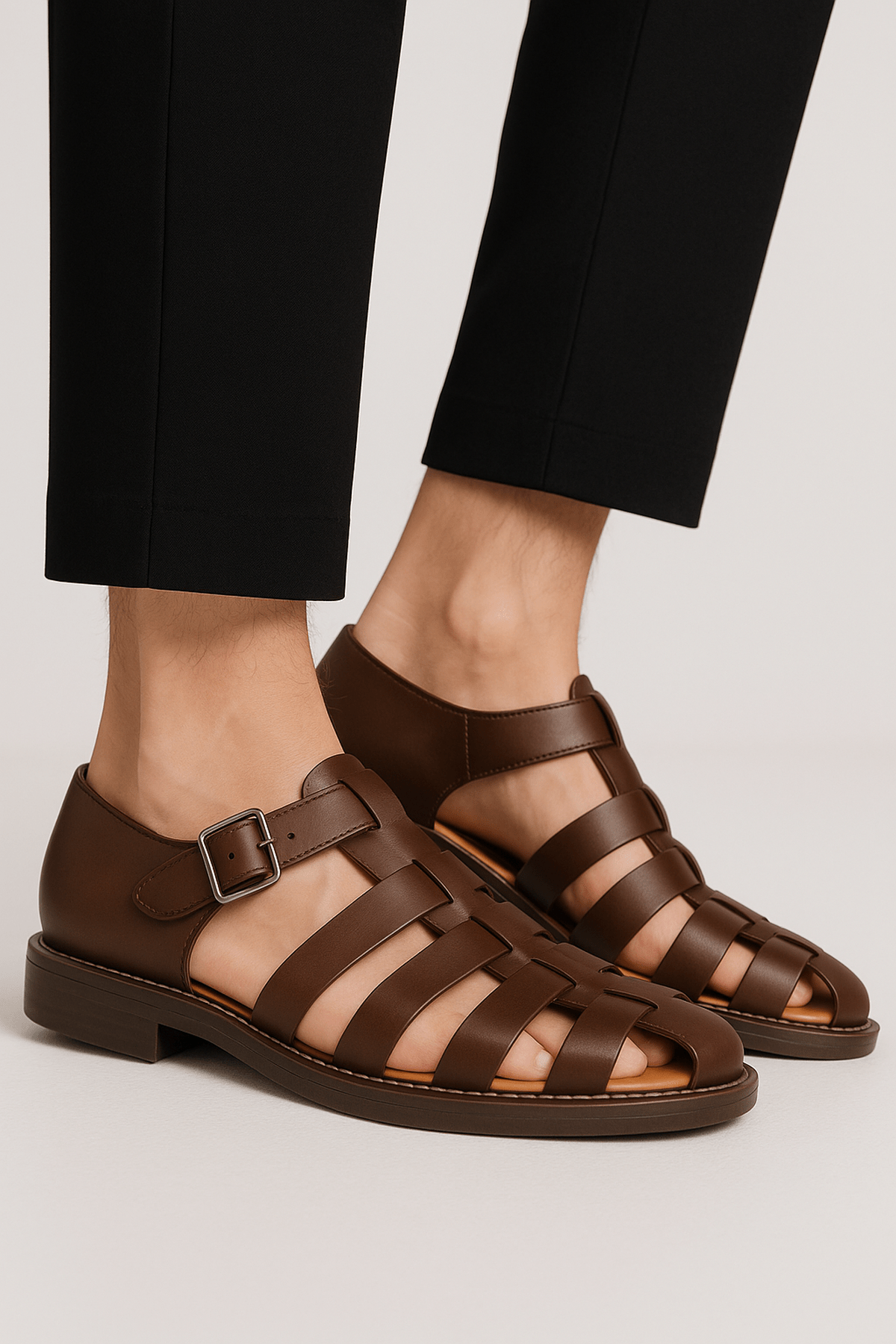 Men Closed Toe Buckle Strap Casual Sandals