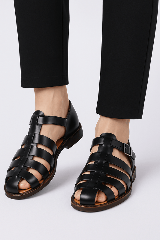 Sandalias casuales para hombre con hebilla y punta cerrada