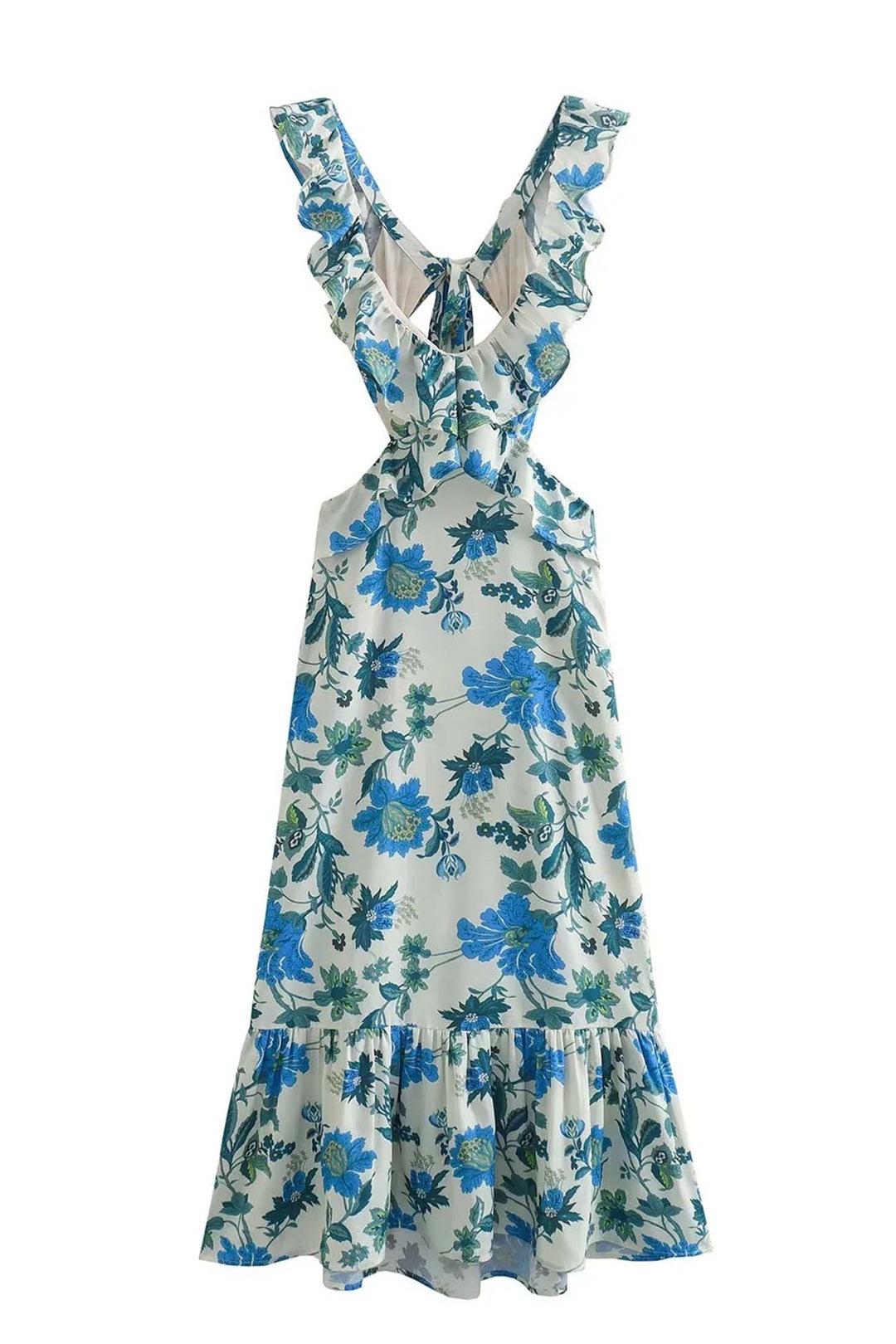 Floral Elegant Ruffle Maxi Dress