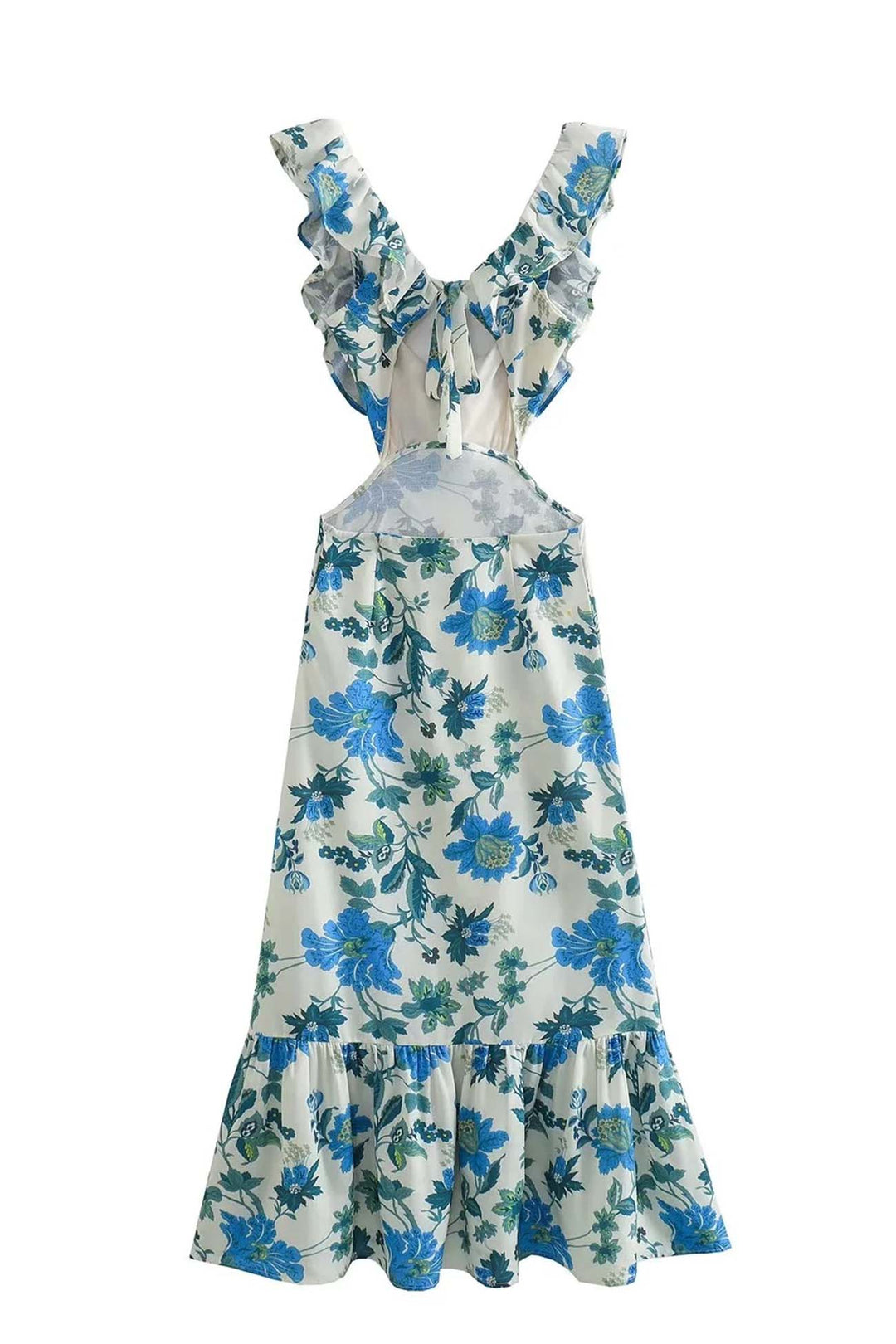 Floral Elegant Ruffle Maxi Dress