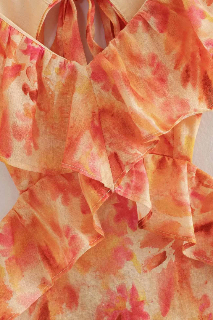 Floral Elegant Ruffle Maxi Dress