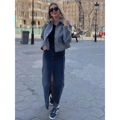 Women’s Chic Button Front Short Jacket