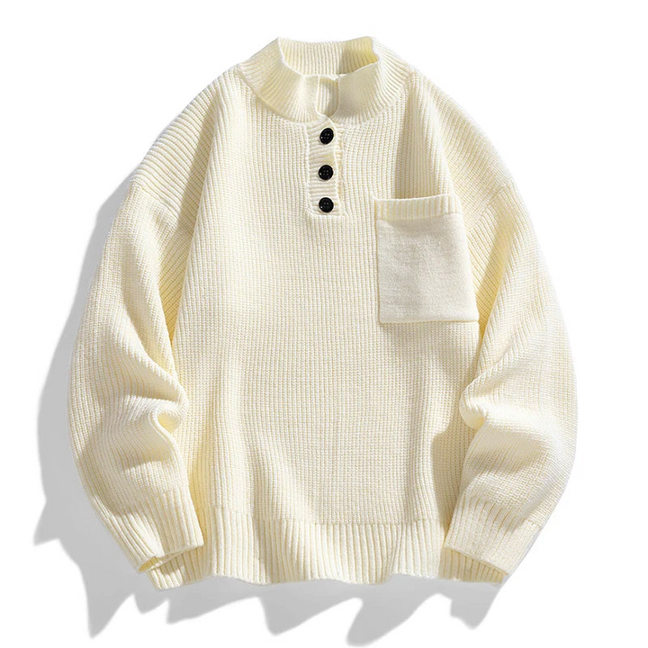 Men’s Winter Buttoned Knit Pullover