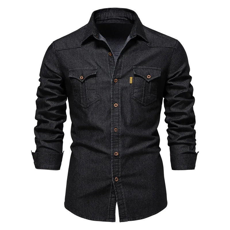 Men’s Denim Button-Up Shirt