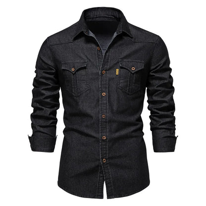 Men’s Denim Button-Up Shirt