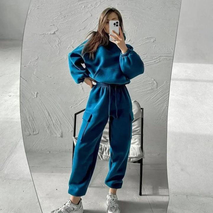 Women’s Cargo Pocket Hoodie And Joggers Set