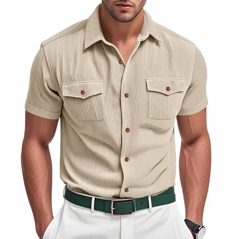 Camisa abotonada texturizada