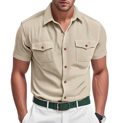 Textured Button-Up Shirt
