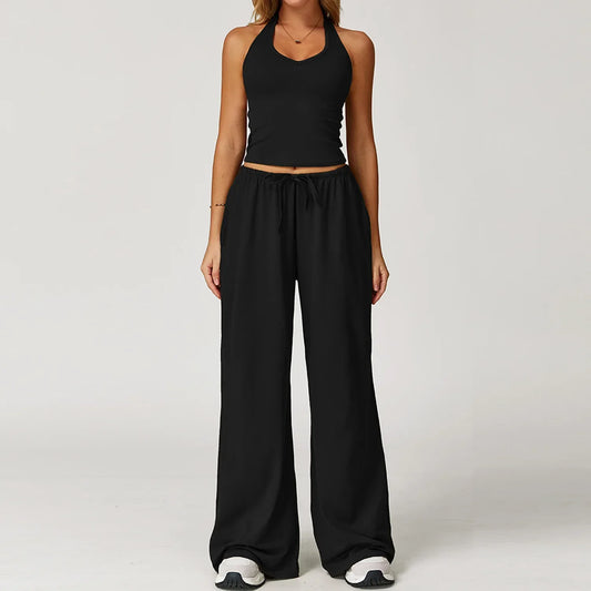 Pantalones de pernera ancha, holgados, informales de invierno para mujer