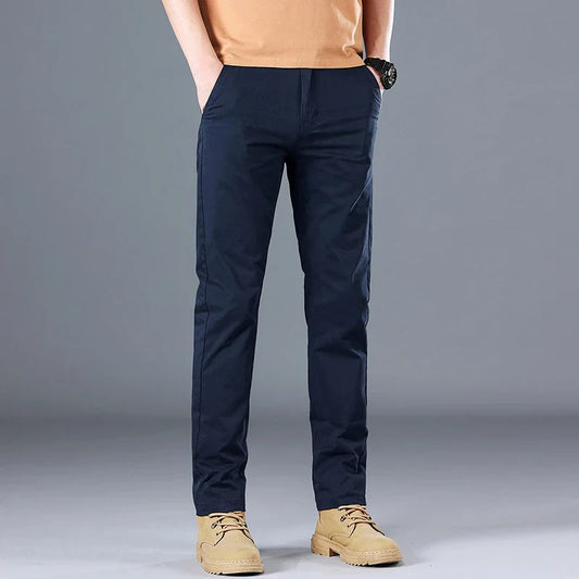 Pantalones casuales de corte recto para hombre