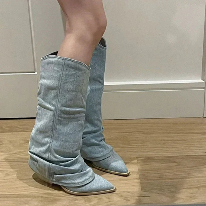 Botas vaqueras de caña alta para mujer
