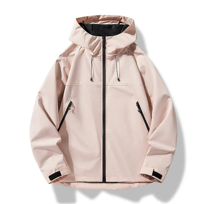 Chaqueta impermeable cortavientos con capucha para hombre