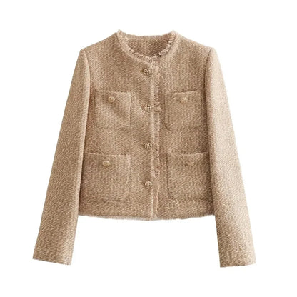 Women's Tweed Button-Down Jacket