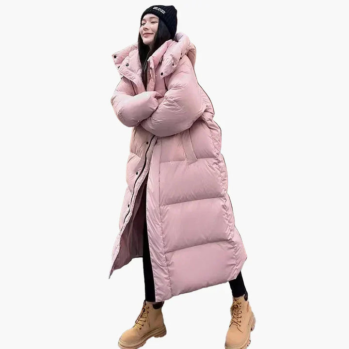 Women’s Long Hooded Quilted Puffer Coat