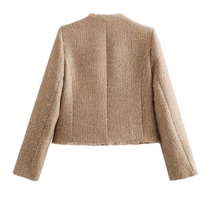 Women's Tweed Button-Down Jacket