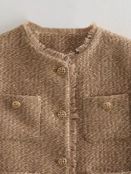 Women's Tweed Button-Down Jacket