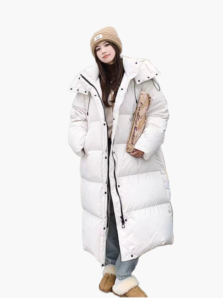 Women’s Long Hooded Quilted Puffer Coat