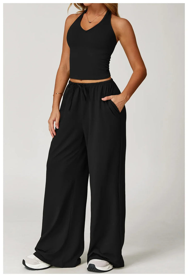 Pantalones de pernera ancha, holgados, informales de invierno para mujer