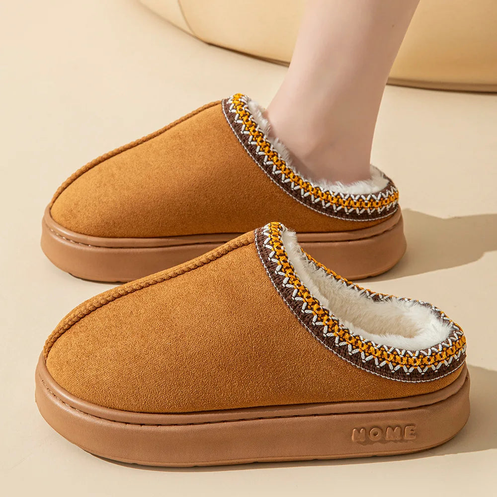 Women’s Plush Fur Slip-On Slippers