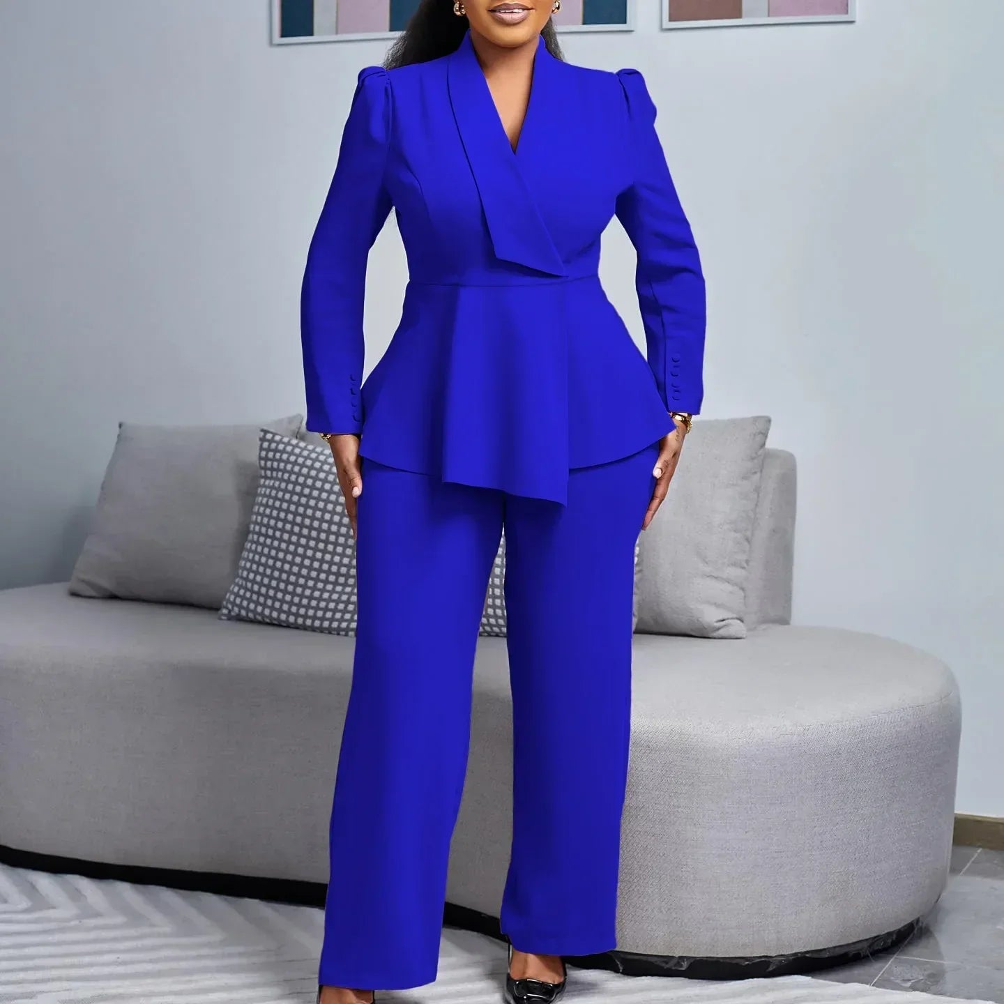 Chic Formal Suit Set with Tailored Long Blazer for Women