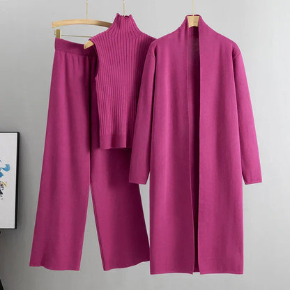 Women’s Three-Piece Cardigan And Pants Set